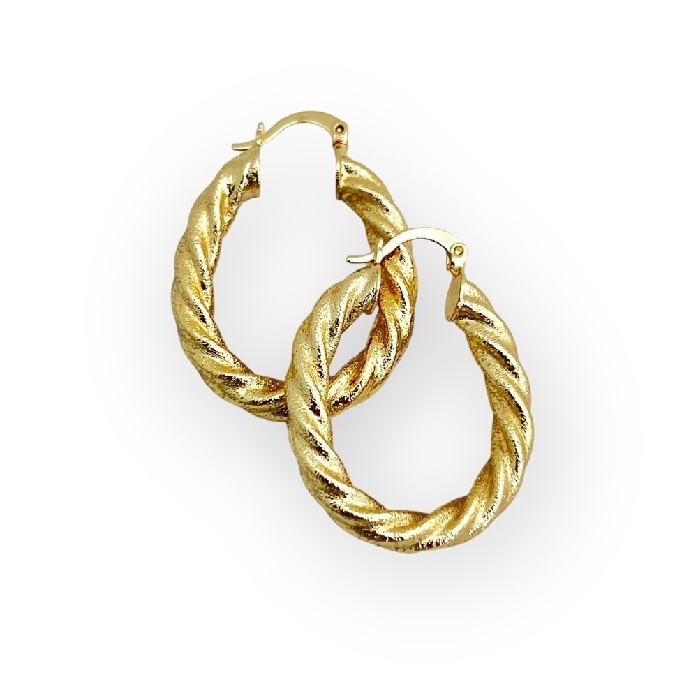 Torsal Oval Shape gold filled hoops earrings